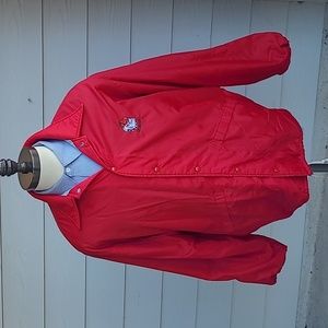 GEORGIA BULLDOGS University Red Pla-Jac Sz L Mens Full Btn Light Jacket VTG RARE